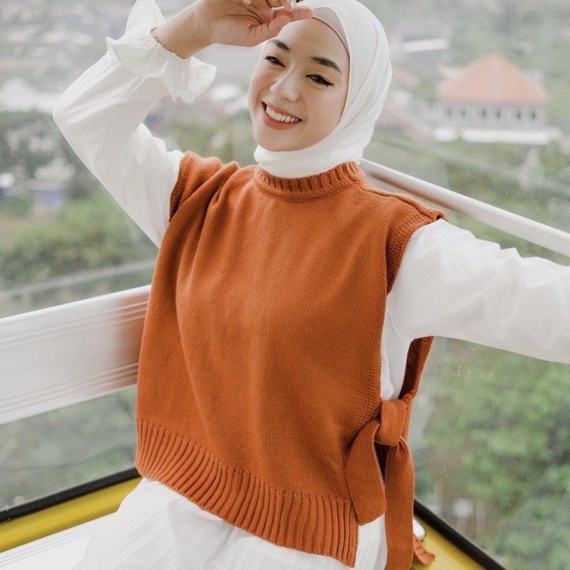 rompi vest knit rajut tali wanita outer korea rajut oversize premium korean style kekinian