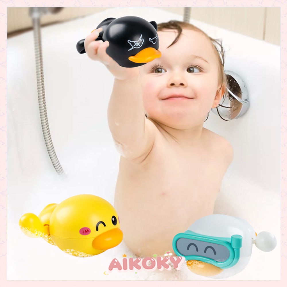 Aikoky Mainan mandi anak/Mainan mandi bebek bayi Tidak perlu baterai