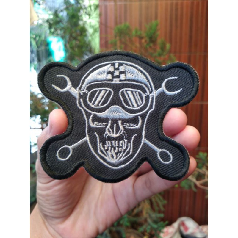 Emblem Patch Bordir Motorhead X Tengkorak