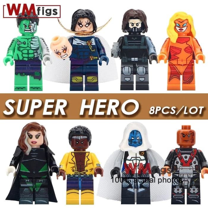 Superheroes Black Panther War Machine Winter soldier Minifigure Xinh