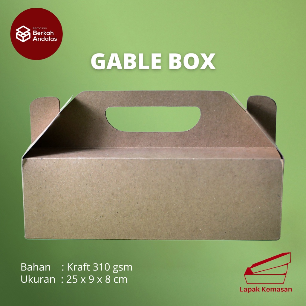 GABLE BOX / BAHAN KRAFT / BOX / PACKAGING / GIFT BOX / BOMBOLONI / DONAT / BROWNIES BOX / CAKE