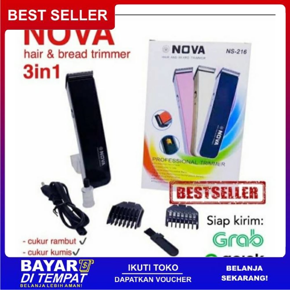 Alat Cukur Rambut Kumis Jenggot NOVA 216 Hair And Bread Trimmer Clipper FF