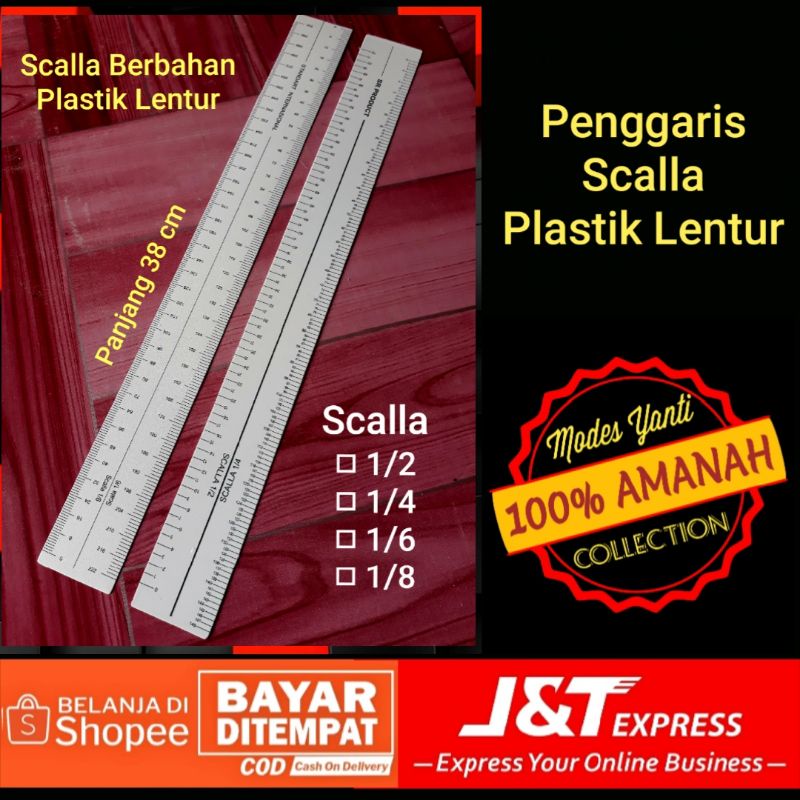 

Penggaris skala plastik lentur flexible bagus