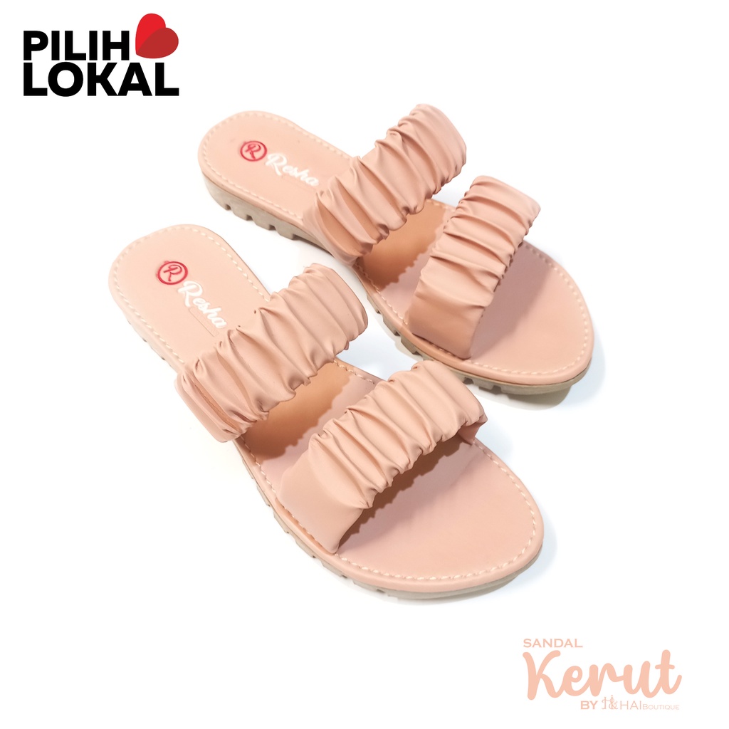 Sandal Teplek Wanita Tali - Sandal Teplek Wanita Kerut - Sandal Cewek Kekinian - Sendal Wanita Kekinian - Sandal Kerut Wanita - Sandal Serut Cewek - Sandal Selop Ban Dua - Sandal Terbaru Wanita 2022 Lebaran - Sandal Wanita Tali Kerut Casual Cantik Pastel