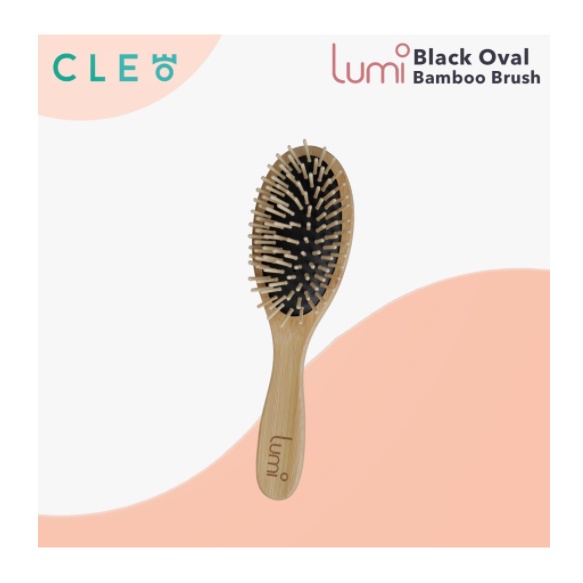 Lumi Bamboo Black Oval - Sisir Rambut Bambu