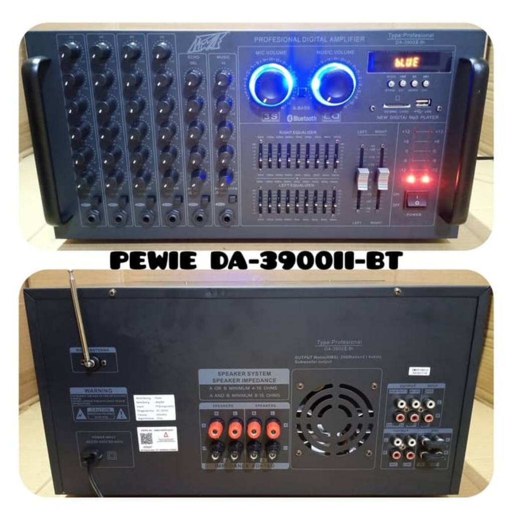 AMPLI KARAUKE PEWIE DA 3900II BT PROFESIONAL DIGITAL AMPLIFIER