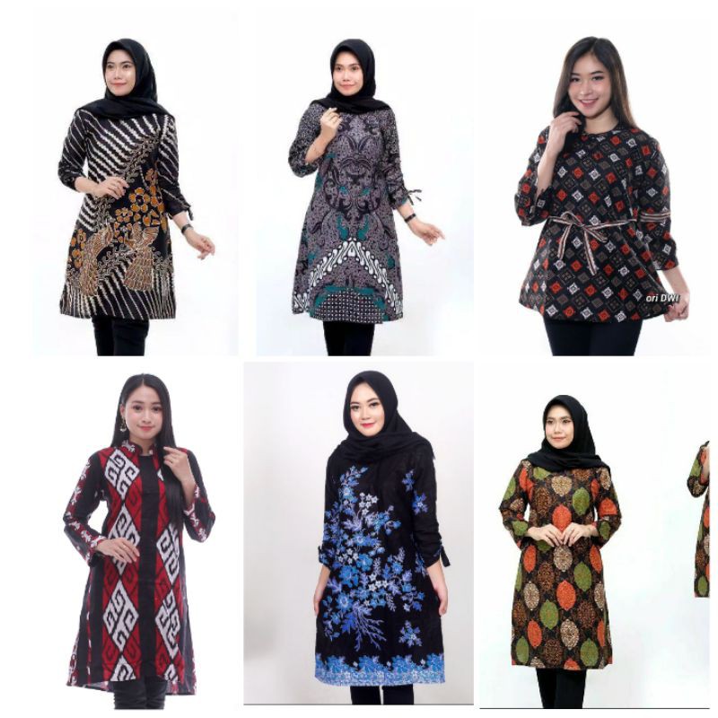 BAJU BATIK WANITA - BAJU BATIK GAMIS  model terbaru mix