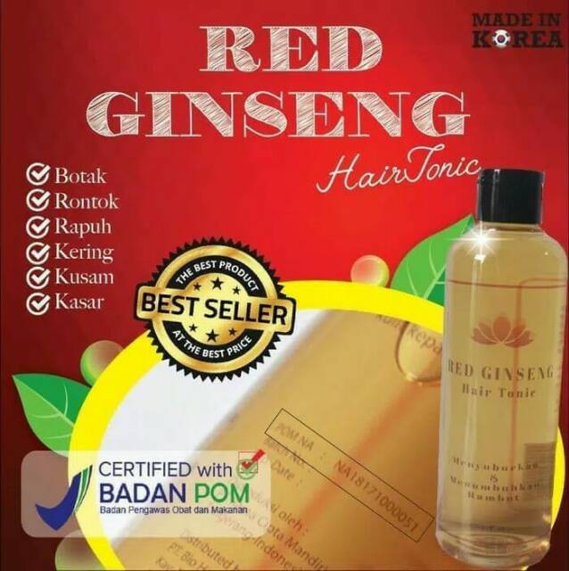 RED GINGSENG HAIR TONIC PENYUBUR RAMBUT BPOM ORIGINAL