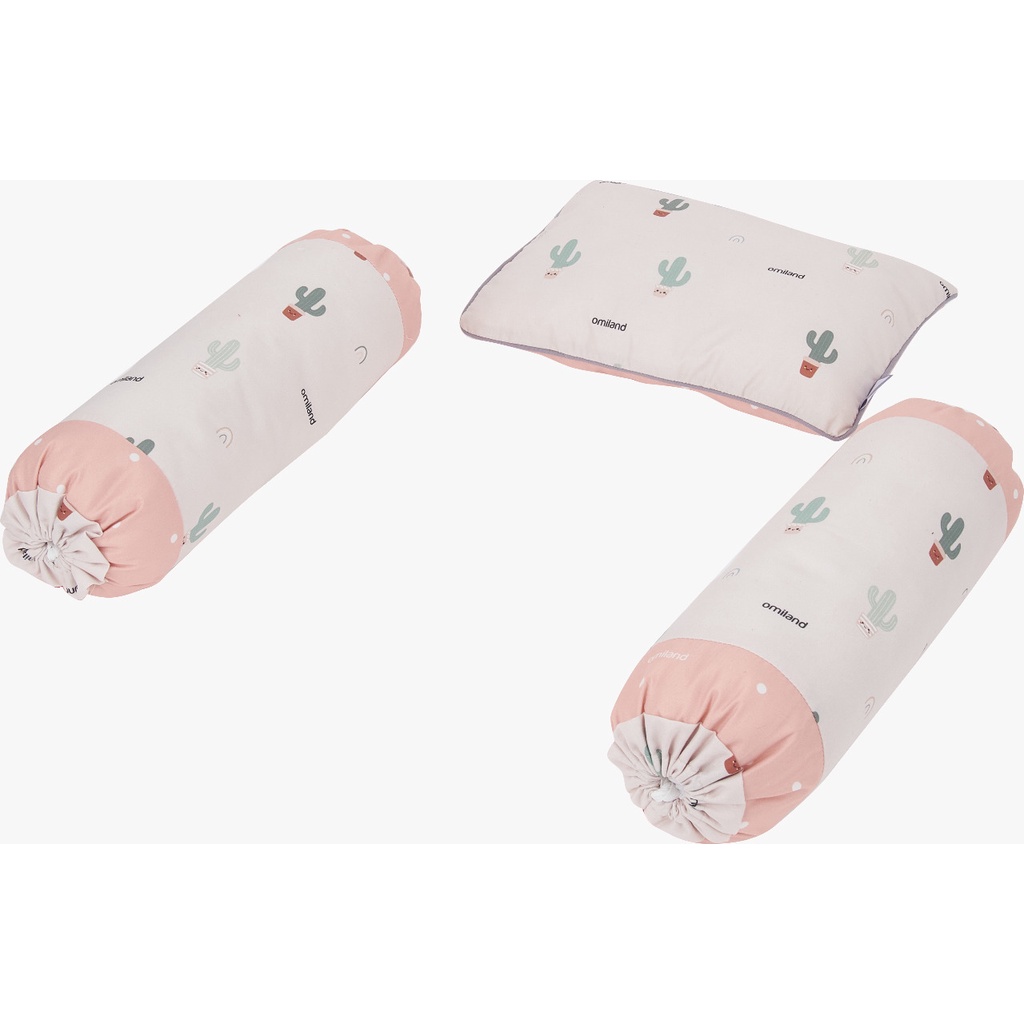 Omiland Bantal Guling Bayi Set Peang Cactus Series Bahan Halus Tidak Berbulu