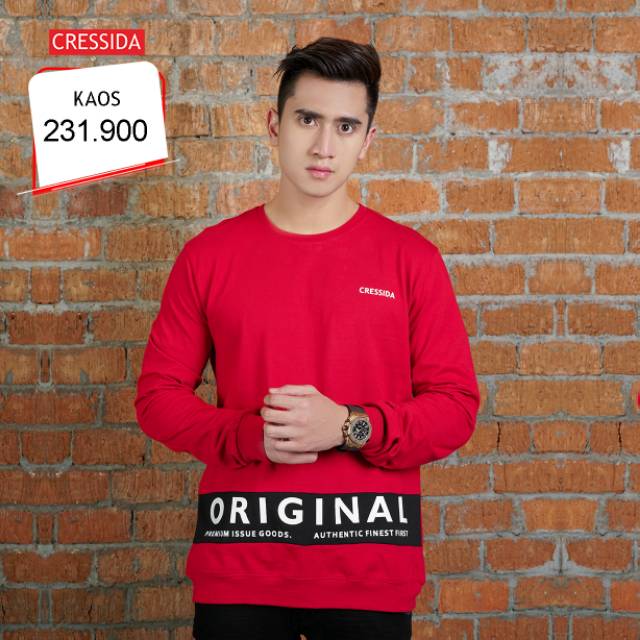 Kaos lengan panjang cowok X Verrel branded