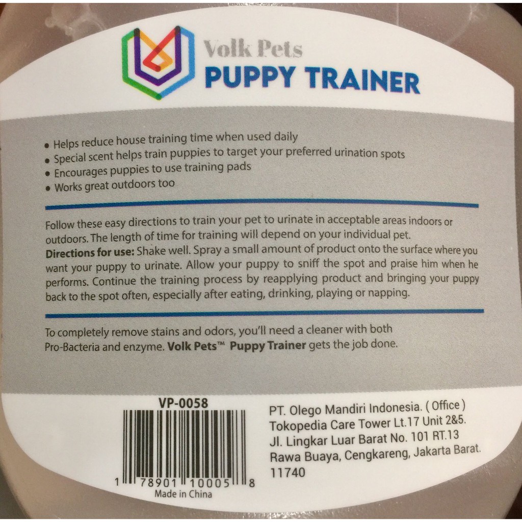 Volk Pets Puppy Trainer 250ml Puppy Training Melatih Anjing Buang Air