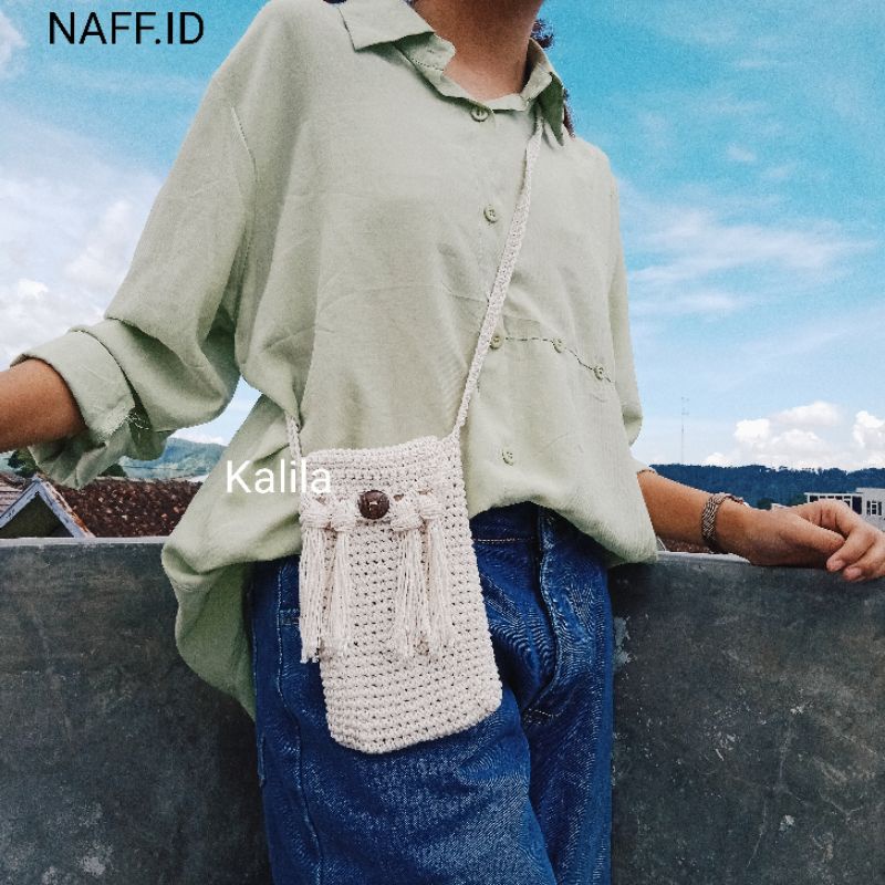 NAFF.ID- &quot;Malika&quot; Tas HP Rajut Handmade/ Knitbag Premium