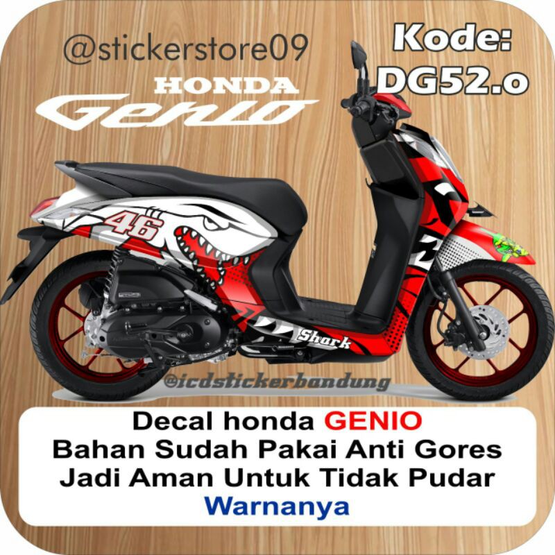 decal sticker motor honda Genio shark hiu full body custom