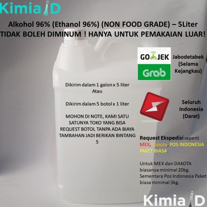 Alkohol 96% 5 Liter Alkohol 96 Sterlisasi Hand Sanitizer