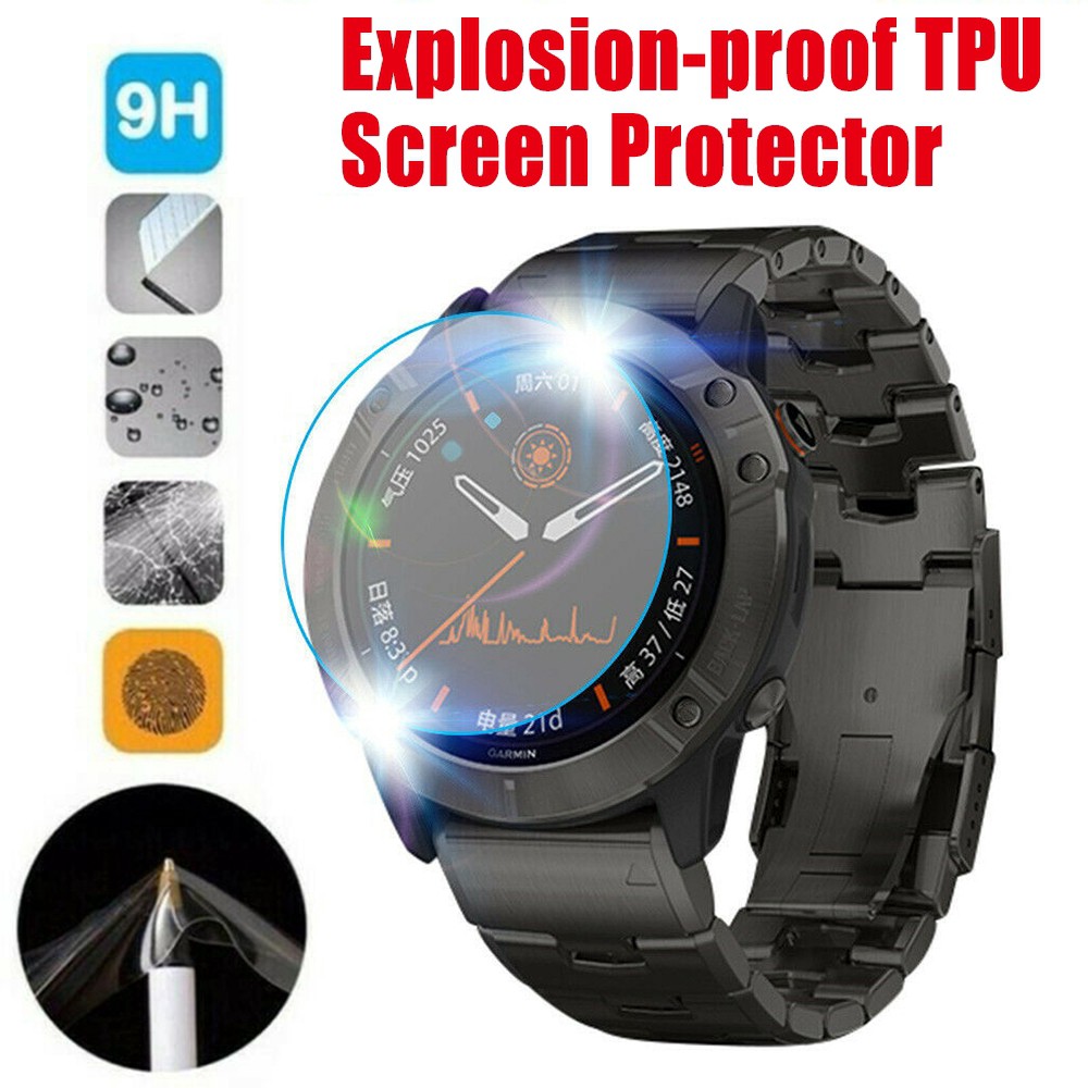 Anti Gores Jam Tangan Garmin Fenix 6X Screen Guard Protector Smartwatch 3D Full Cover