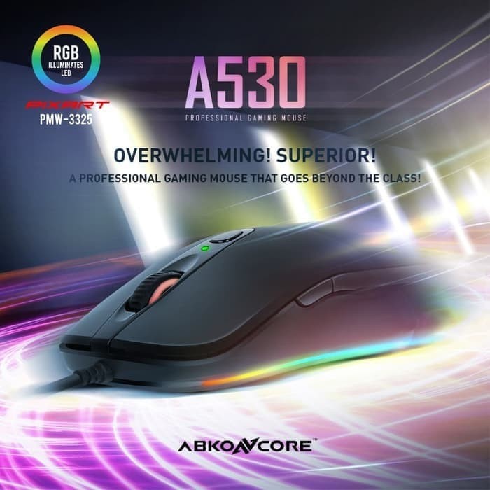 ABKONCORE GAMING MOUSE A530 RGB | Pixart PMW 3325 | Omron | 4000DPI