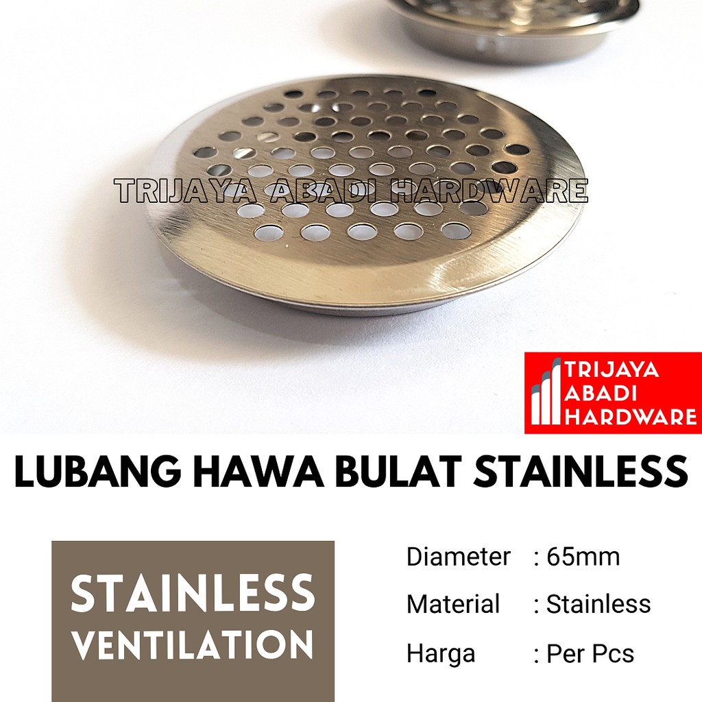 Ventilasi Bulat 65 mm Stainless Steel - Lubang Hawa Bulat Furniture