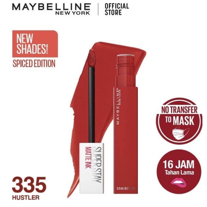 ORI 100% Maybelline Superstay Matte Ink Liquid Matte Lipstick Make Up Tahan Lama Hingga 24 Jam lipstik lipstick maybelin maybeline lipten maybeline my beline supertstay lipstik maybelline ori tahan lama lip matte maybelline original 220 Ambitios 385-335 Hustler