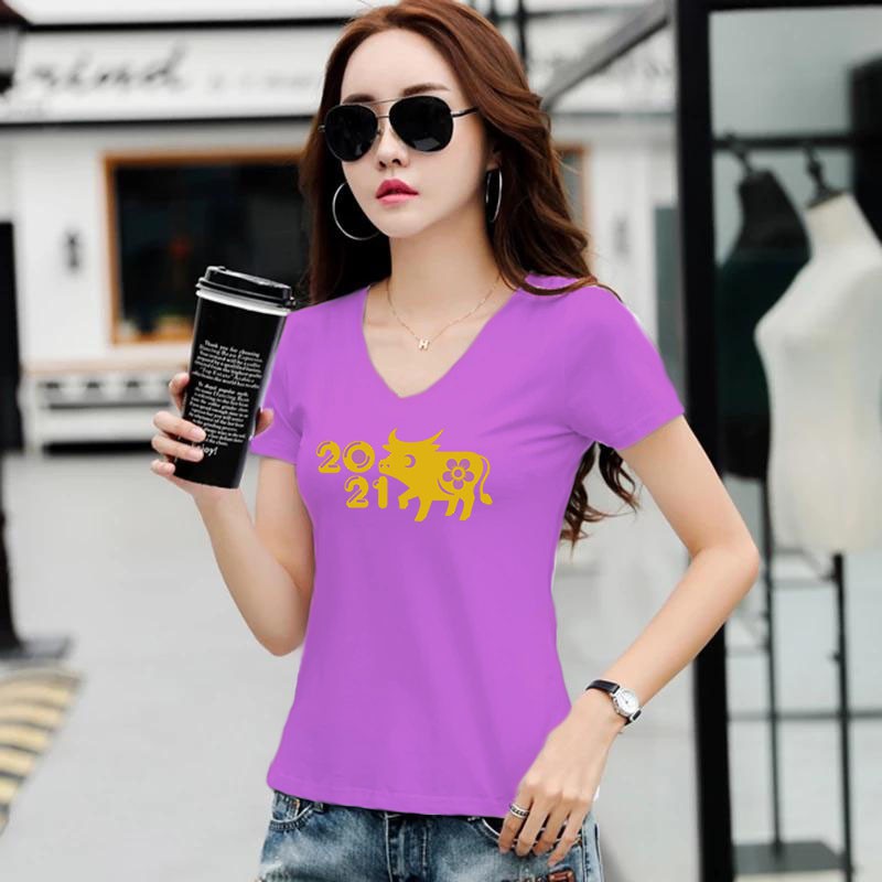 YOURSTYLE1119 - KAOS IMLEK/ KAOS WANITA VNECK GOLD COW/ KAOS TERLARIS / KAOS VNECK