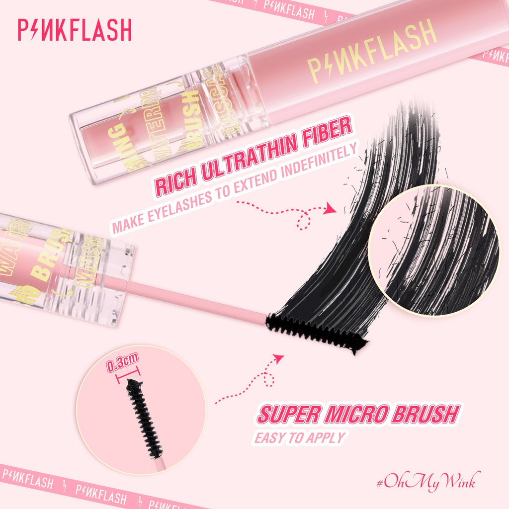 BPOM PINKFLASH OHMYWINK LENGTH CURLED ULTRATHIN FIBER WATERPROOF LIMITLESS EYELASH SKINNY MASCARA PF - E10