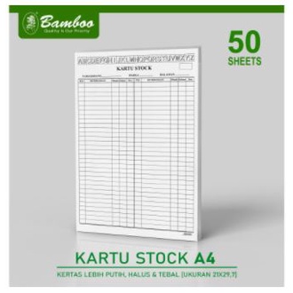 Kartu Stock barang / Stock Card ukuran A4 [50 Sheets]