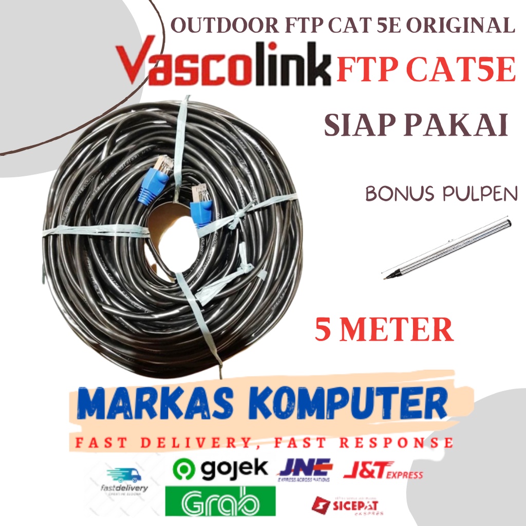 Kabel LAN OUTDOOR STP Cat5 5M - Cat5 FTP Siap Pakai 5 Meter