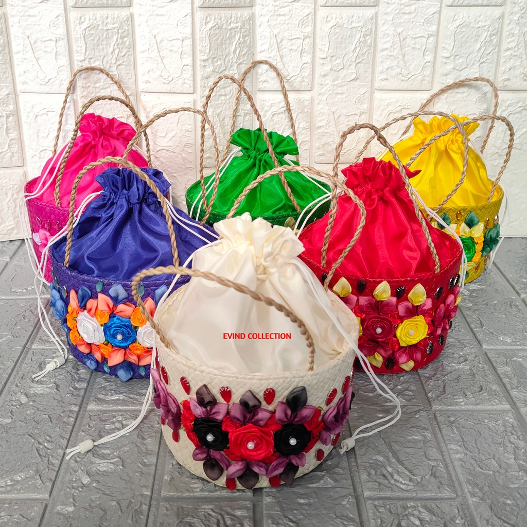 Keranjang Parcel Anyaman Pandan Bunga Hias Isi 1 Toples Tas Hampers Anyaman