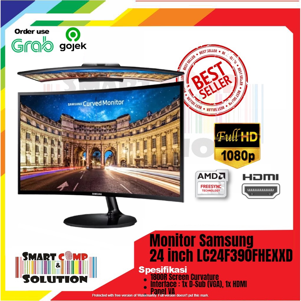 Monitor Curved 24&quot; Full HD 1080p - Samsung C24F390 / LC24F390FHEXXD HDMI VGA