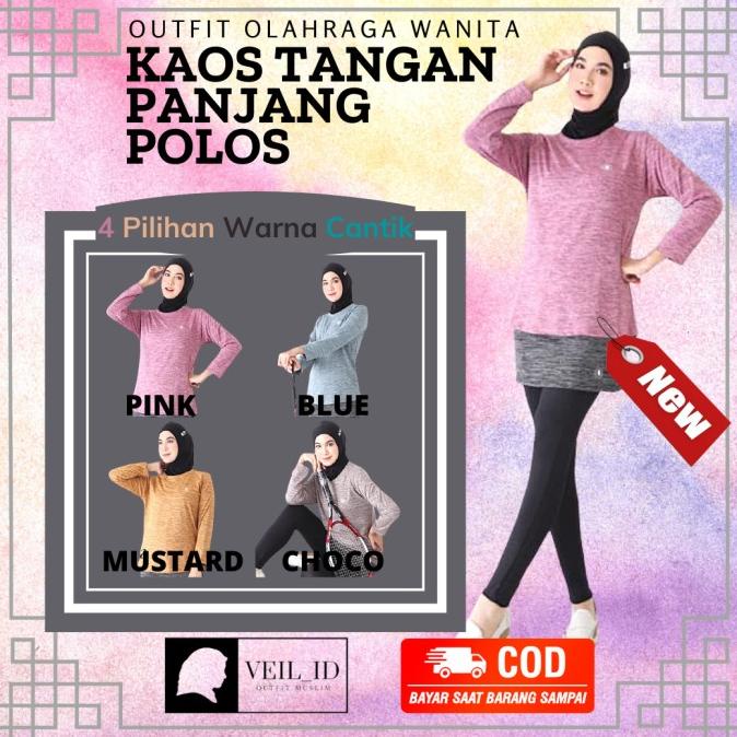 Diskon Atasan Olahraga Wanita Baju Kaos Olahraga Tangan Panjang Wanita Polos