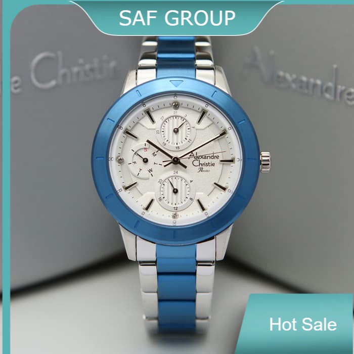 JAM TANGAN WANITA ALEXANDRE CHRISTIE AC 2823 / AC2823 SILVER BLUE ORIGINAL by plp