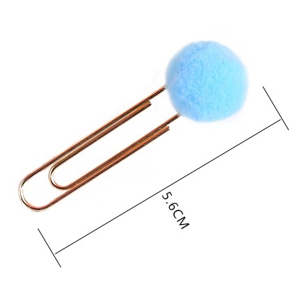 DIY Student Office Stationery Creative Bookmark Hairball Paper Clip Handbook Decoration