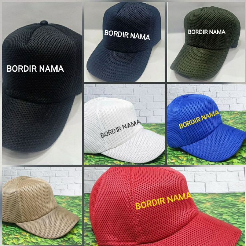 Topi Bordir Nama/ Topi Double mess Polos/ Topi Double mess Custome Bordir Nama/ Topi Dewasa/ Topi Nama