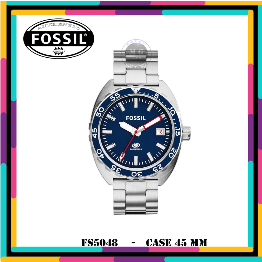 Jam Tangan Pria Fossil Original FS5048 Breaker Blue Dial MURAH