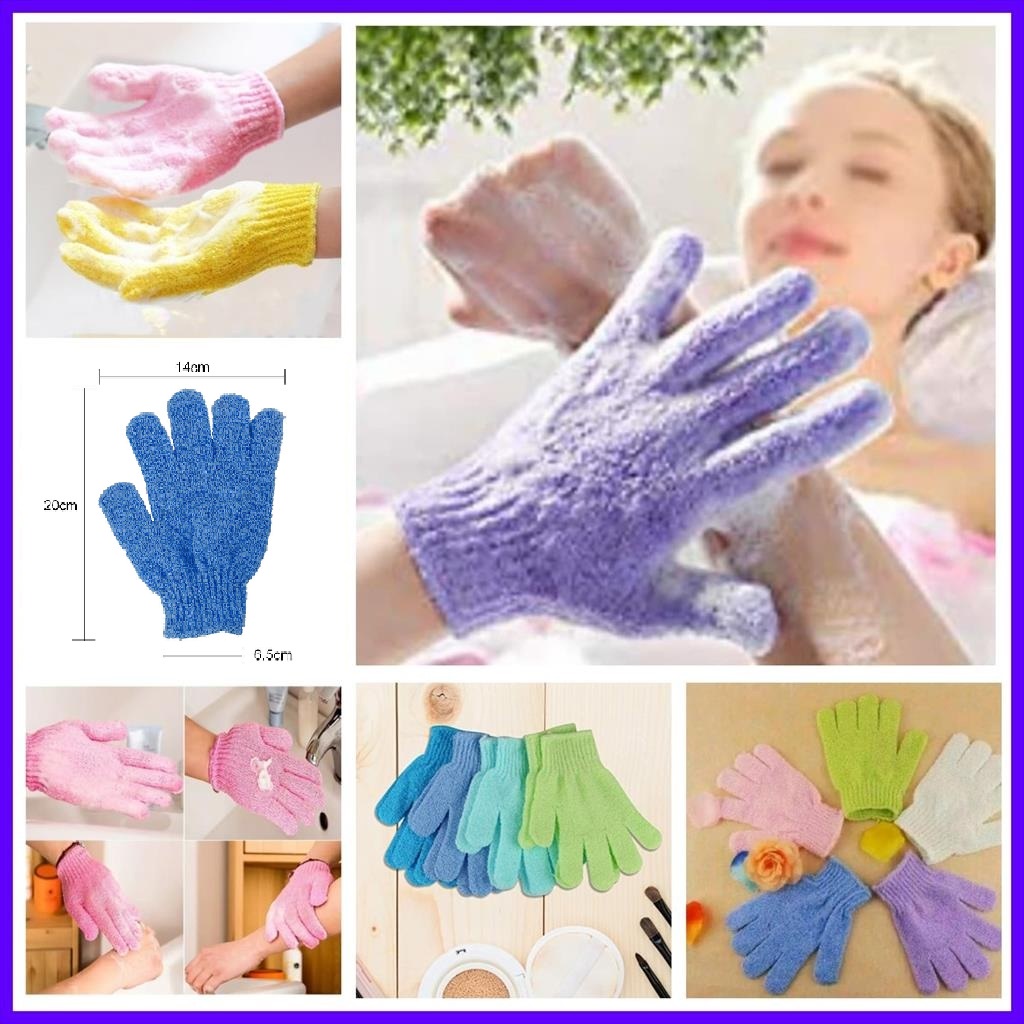 Spons Sarung Tangan Mandi Body Scrub Glove Sarung Tangan Mandi Scrubber Exfoliating Tubuh Pijat Spons