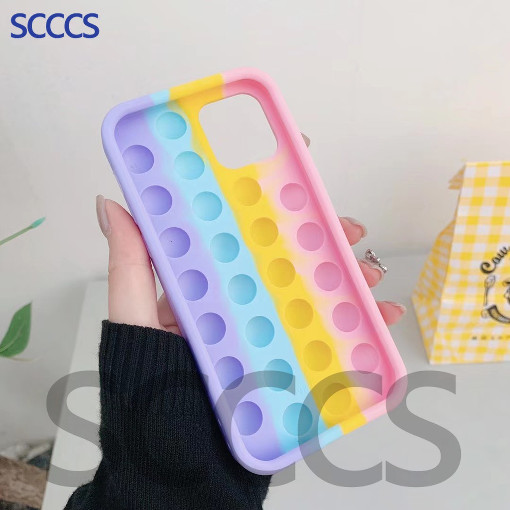 Casing Iphone 12 Pro Mini 11 Xs Max Xr 7 8 Plus Motif Pop It Push Bubble