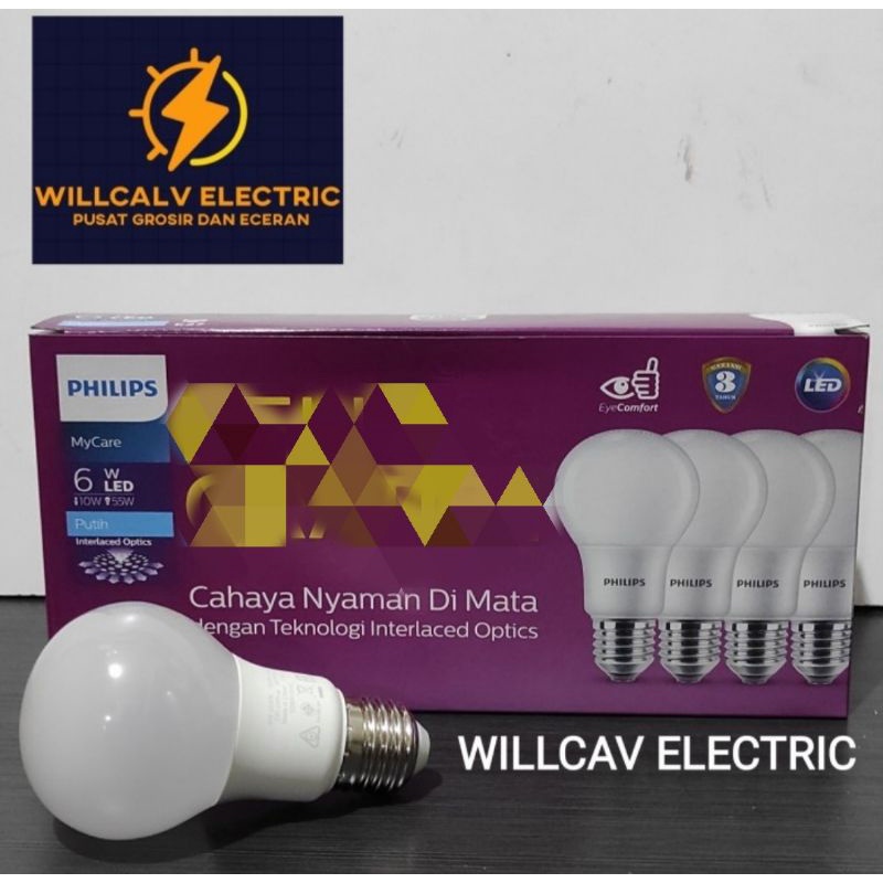 PHILIPS LED 6W 6 WATT / LAMPU PHILIPS LED 6W 6 WATT PACK HARGA 1 PC CAHAYA PUTIH