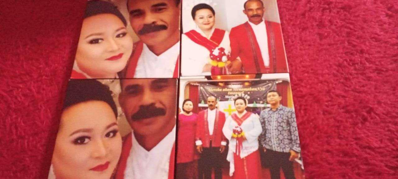 Cetak Foto (custom) 23x23 4pcs Plus Frame Wall Decor Hiasan Dinding Dekorasi Kamar  Kayu Murah