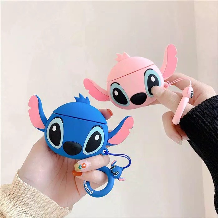 Case 3D Airpods Stitch Untuk Inpods12 Airpods Gen 1 2 Casing Premium Grosir