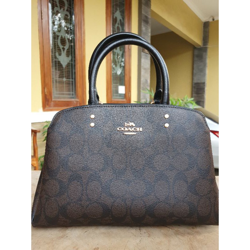 preloved tas coach mini lillie carryall in signature canvas