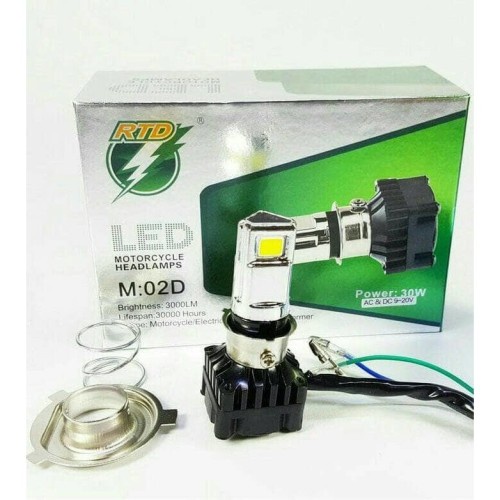 Lampu Tembak Utama Motor LED Variasi Lampu HID 3 Mata Cahaya Putih Fokus AC DC Lensa 4D 10 Sampai 30V Universal Murah