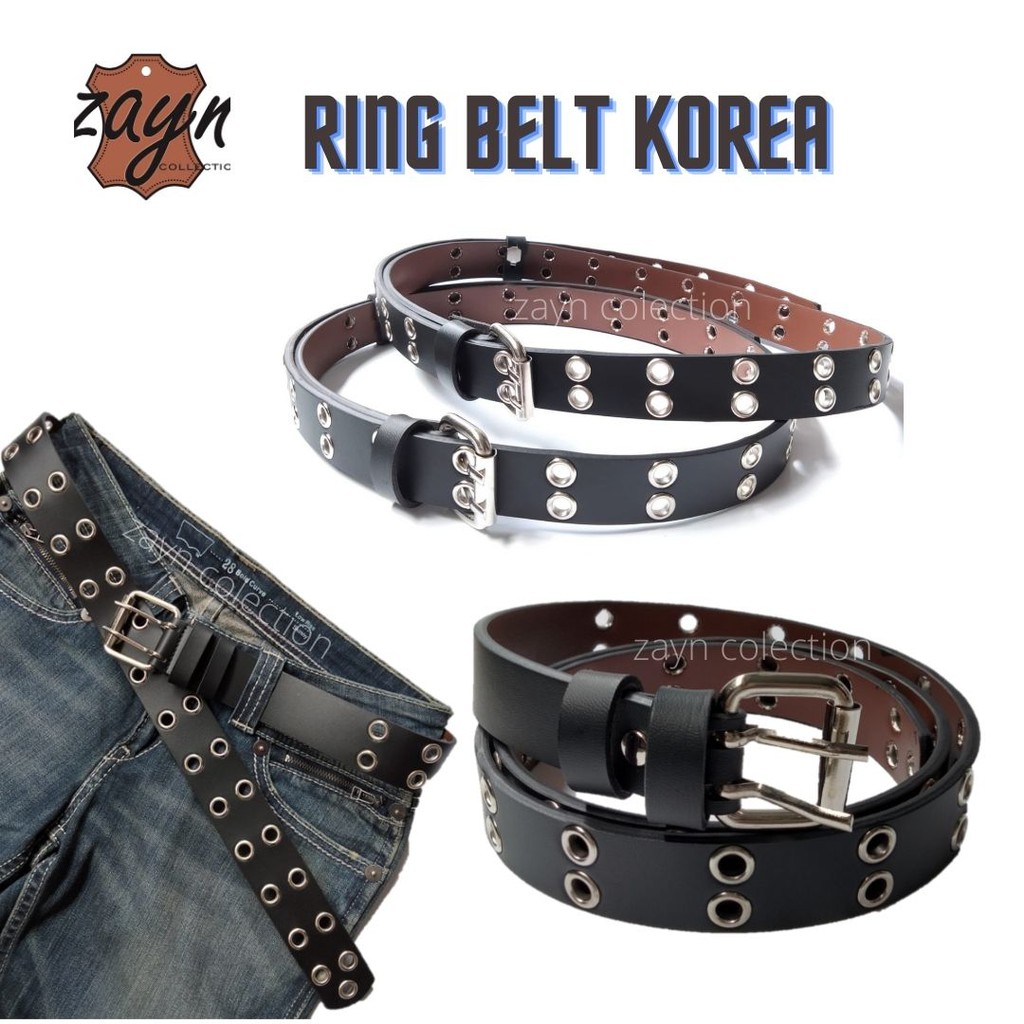 Gesper Ikat Pinggang Wanita Korea Sabuk Ring Belt Women Belt Double Eyes For Jeans Murah Kekinian