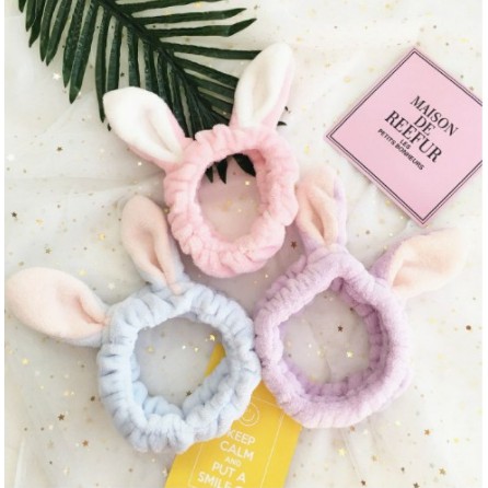 BANDANA MANDI Motif Telinga Kelinci - Hairband  Headband Bando Korea Lucu