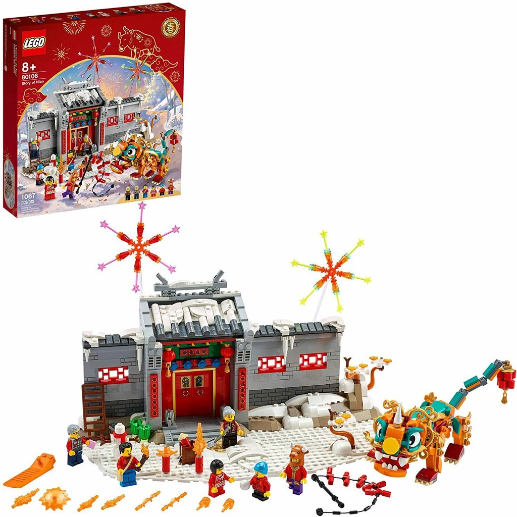 LEGO Chinese New Year - 80106 Story of Nian Set Building Kid Toy Dragon Dance Ox Lunar Years 2021 Mo