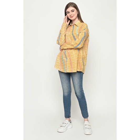 Blus Batik wanita Sania Parang Kuning