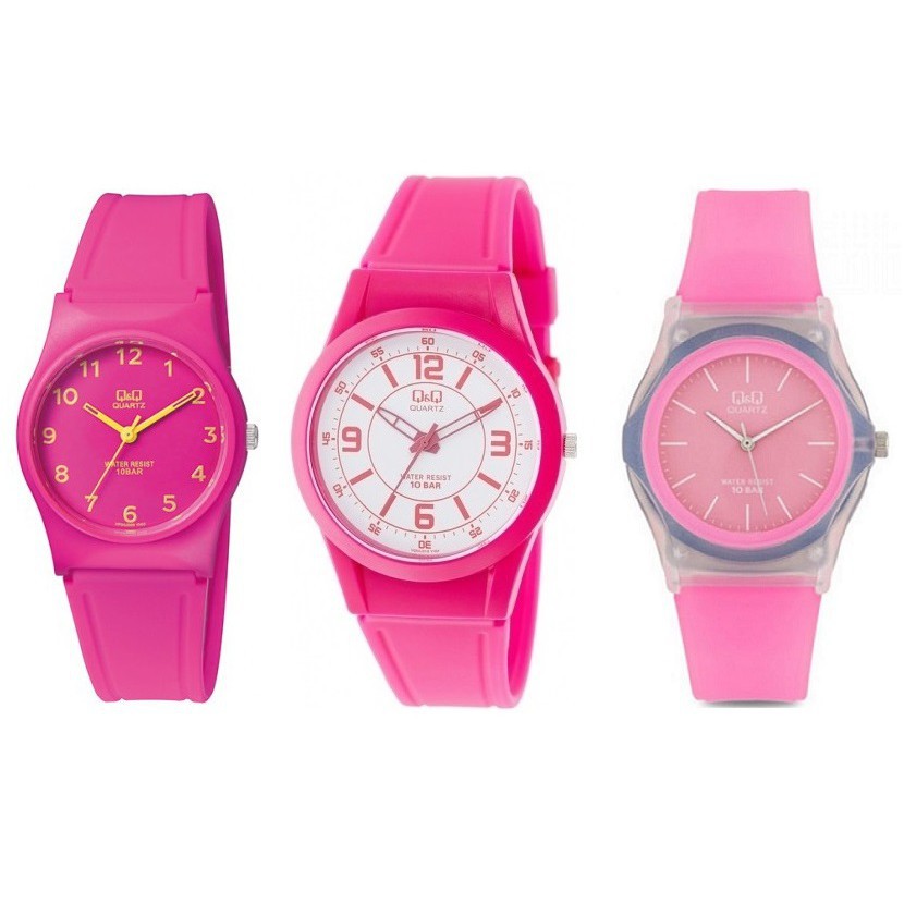 Q Q Original Pink Series hrg 1pc Jam Tangan tali karet