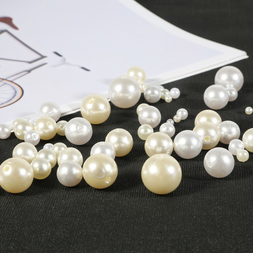 Fashion 4/6/8/10/12/14/16/18/20 MM 10-1000 PCS/Bag ABS Plastic Pearl Beads Clothing Accessories Sewing Embellishment