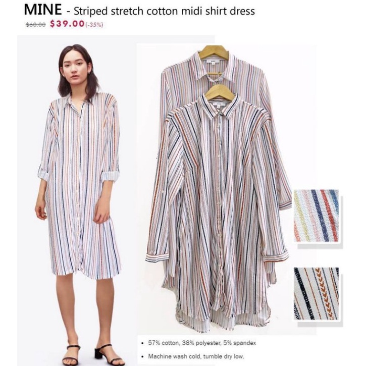 Mine button down shirt dress ( D 78 )