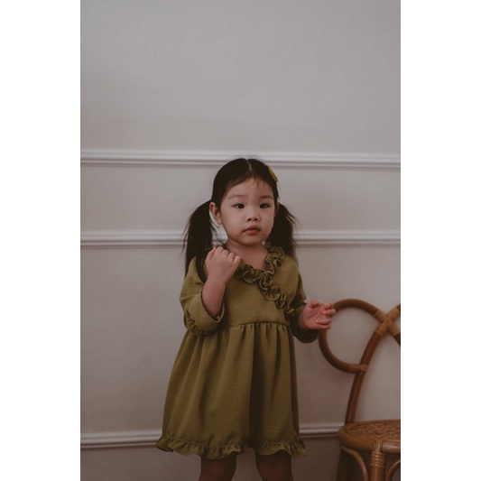 DRESS ANAK MACARON BY SABEEKIDS BAJU ANAK PAKAIAN PEREMPUAN DRESS LENGAN PANJANG 1 - 5 TAHUN