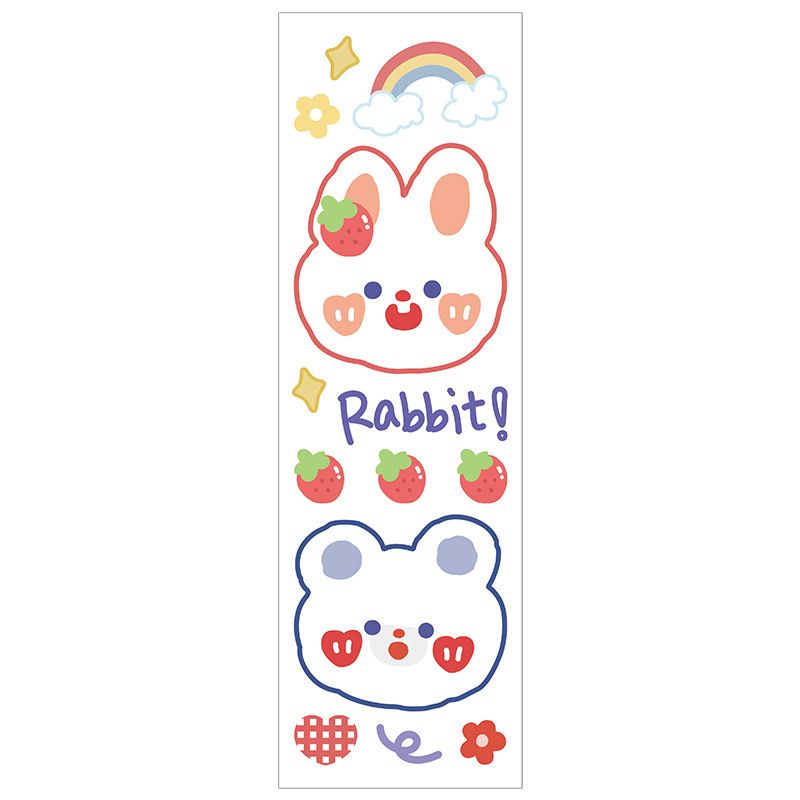 [littlecrab] Stiker 2d Tumblr Aesthetic Kelinci Sticker PVC Korean Rabbit Cute Girl Love Bear Stiker Lucu Dekorasi Gelas Diary DIY Ins Stationary Kit B