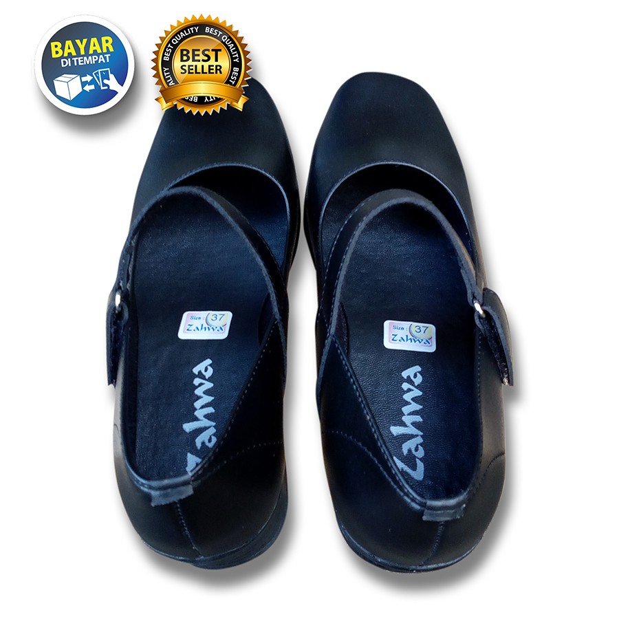 PROMO 4.4 MEGA SALE !! SEPATU PASKIBRA CEWEK SEKOLAH HITAM POLOS LED / SAKIPO